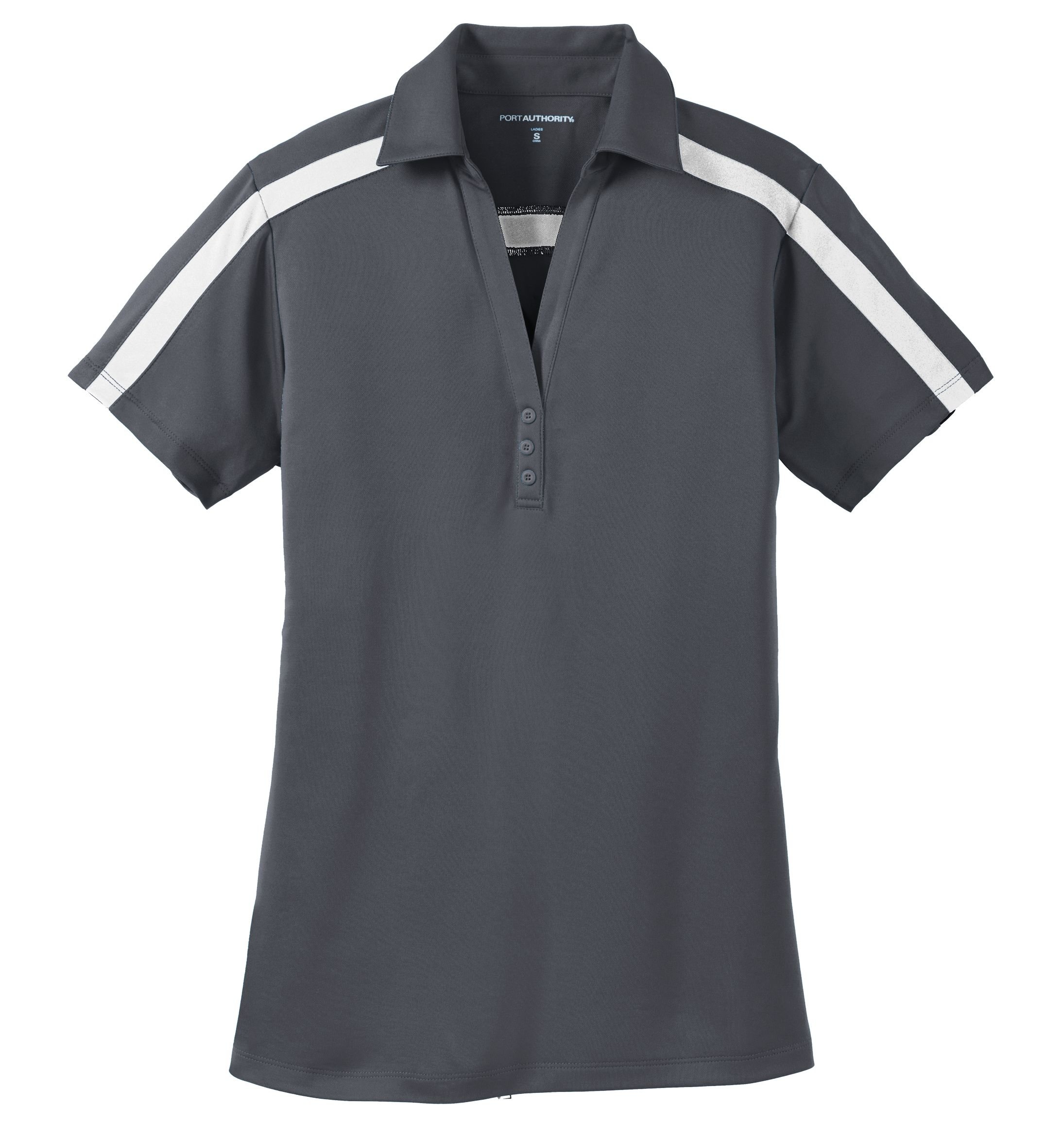 L547 Port Authority® Ladies Silk Touch™ Performance Colorblock Stripe Polo - Image 7