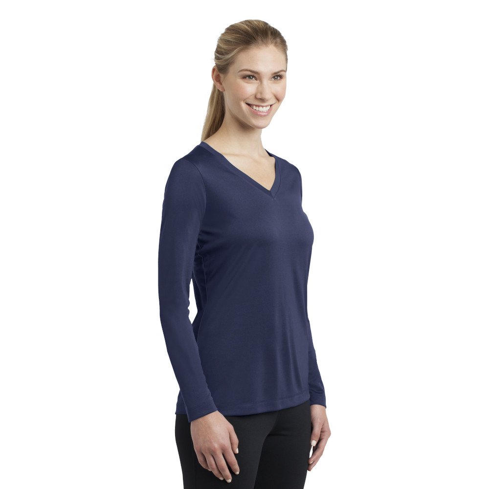 LST353LS Sport-Tek® Ladies Long Sleeve PosiCharge® Competitor™ V-Neck Tee - Image 4