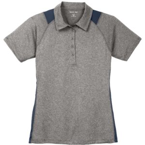 LST665 Sport-Tek® Ladies Heather Colorblock Contender™ Polo