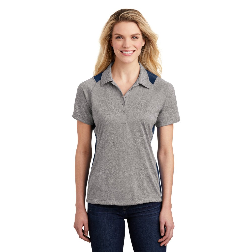 LST665 Sport-Tek® Ladies Heather Colorblock Contender™ Polo - Image 3