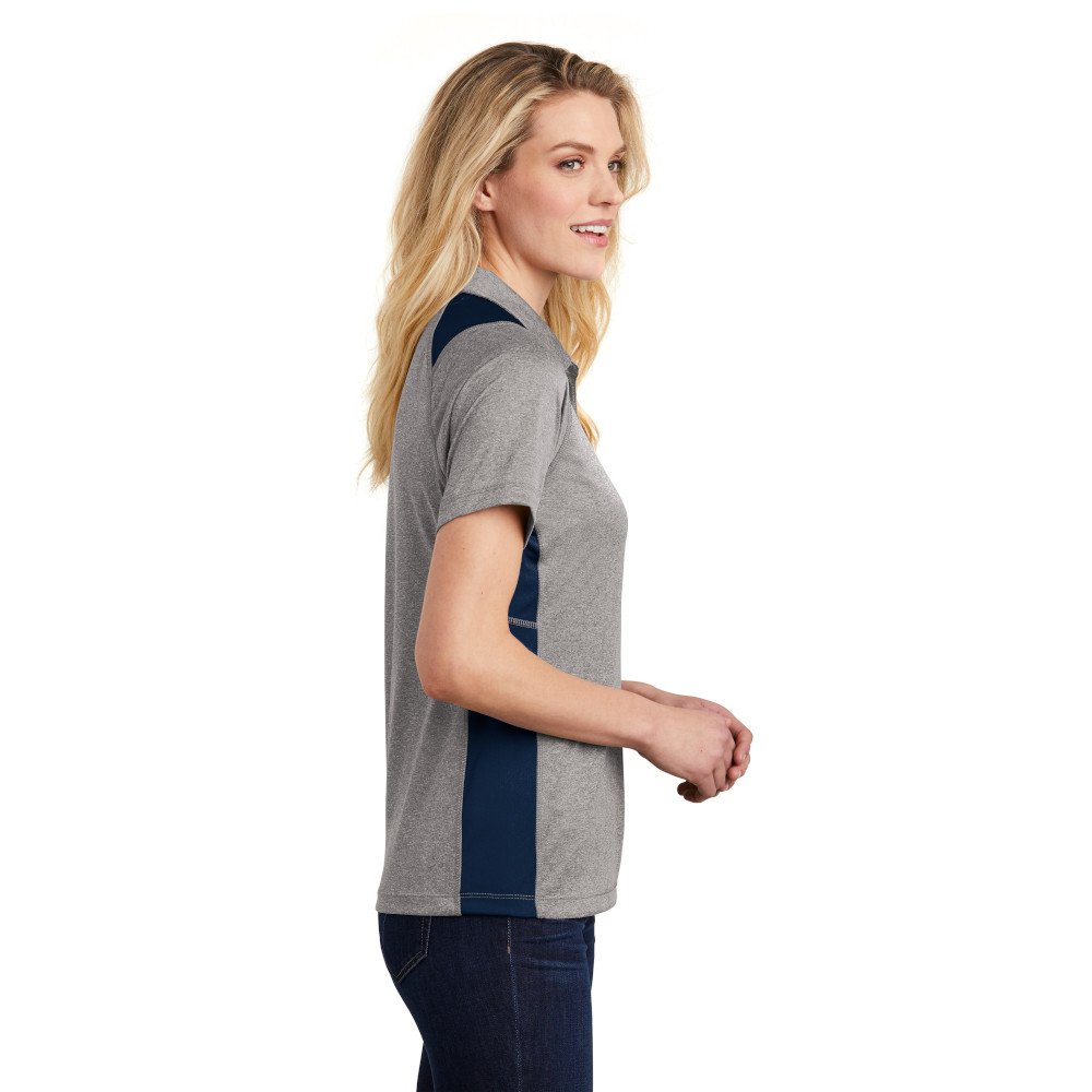LST665 Sport-Tek® Ladies Heather Colorblock Contender™ Polo - Image 5