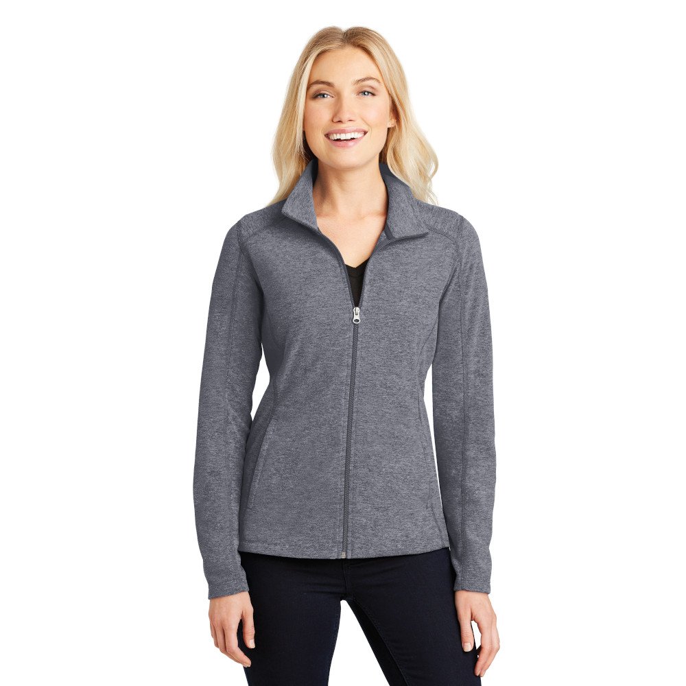 L235 Port Authority® Ladies Heather Microfleece Full-Zip Jacket - Image 3