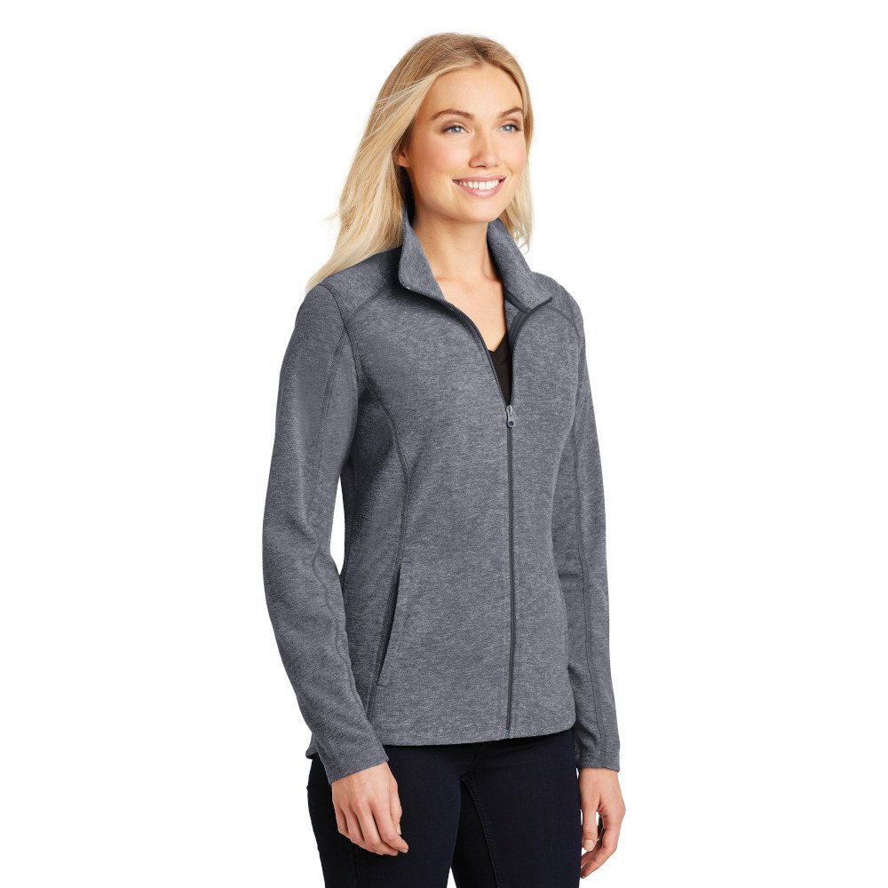 L235 Port Authority® Ladies Heather Microfleece Full-Zip Jacket - Image 4