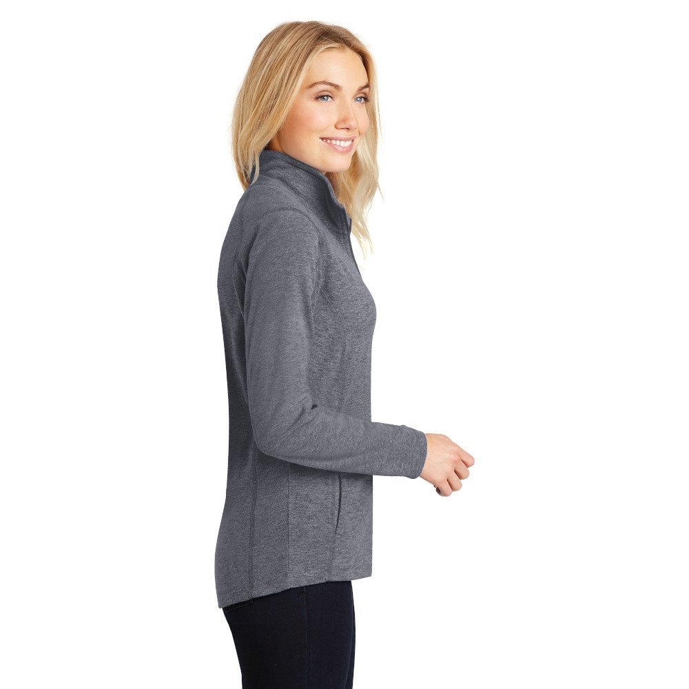 L235 Port Authority® Ladies Heather Microfleece Full-Zip Jacket - Image 5