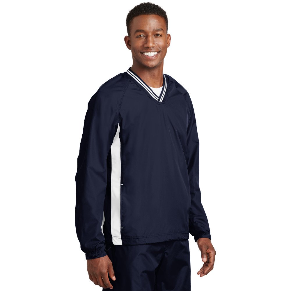 JST62 Sport-Tek® Tipped V-Neck Raglan Wind Shirt - Image 3
