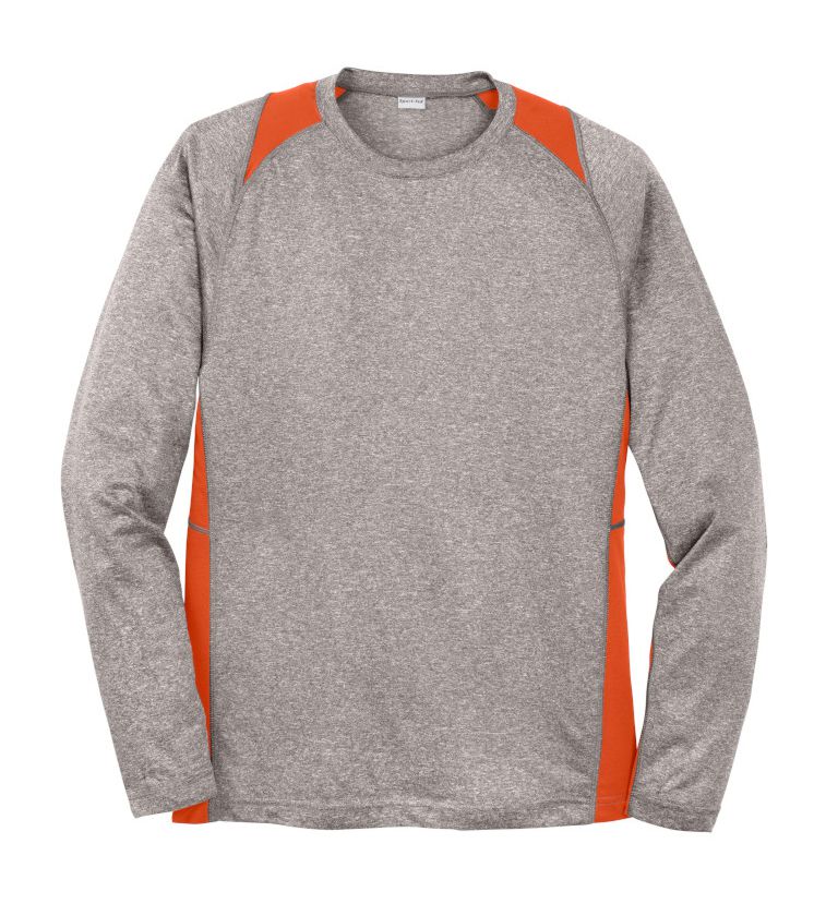 ST361LS Sport-Tek® Long Sleeve Heather Colorblock Contender™ Tee