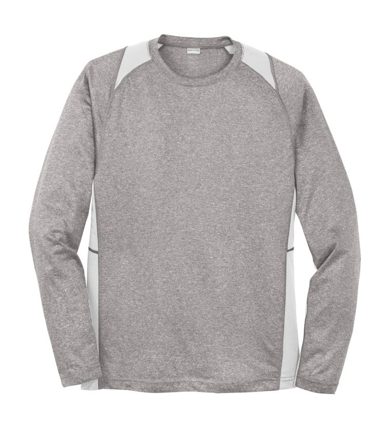 ST361LS Sport-Tek® Long Sleeve Heather Colorblock Contender™ Tee - Image 2