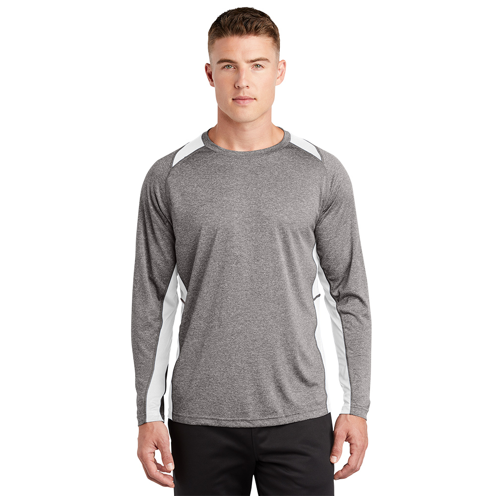 ST361LS Sport-Tek® Long Sleeve Heather Colorblock Contender™ Tee - Image 6