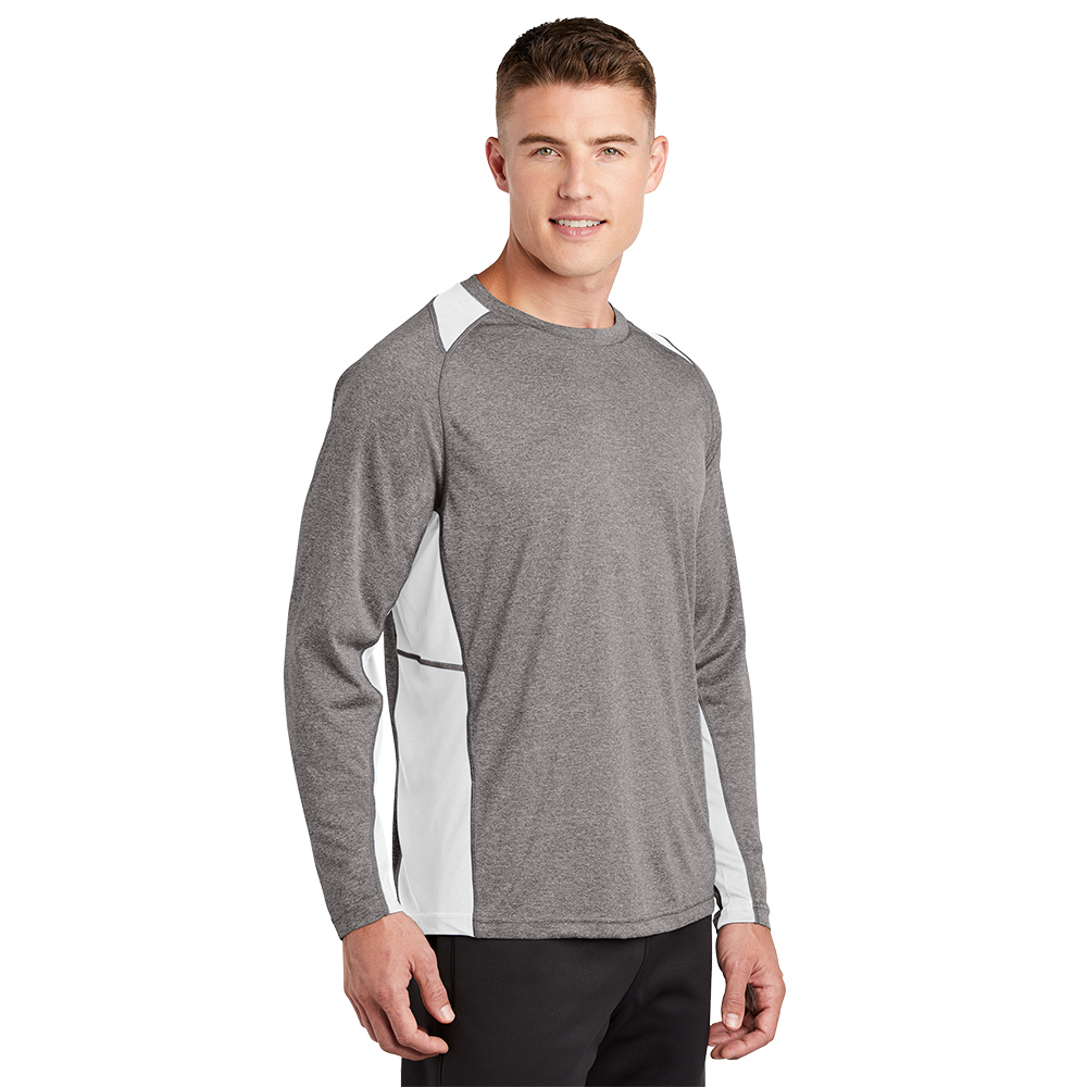 ST361LS Sport-Tek® Long Sleeve Heather Colorblock Contender™ Tee - Image 7