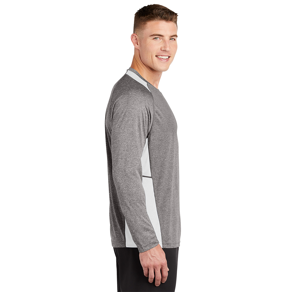 ST361LS Sport-Tek® Long Sleeve Heather Colorblock Contender™ Tee - Image 8