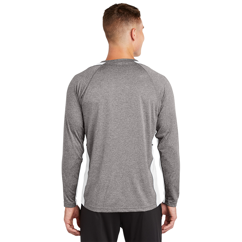 ST361LS Sport-Tek® Long Sleeve Heather Colorblock Contender™ Tee - Image 9